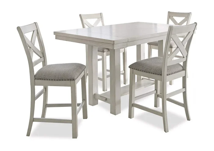 Robbinsdale Counter Height Extendable Dining Table and 4 Barstools