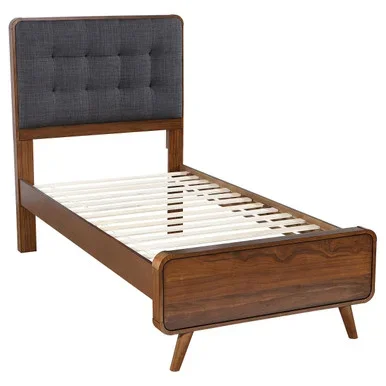 Robyn Wood Twin Platform Bed Dark Walnut / CS-205131T