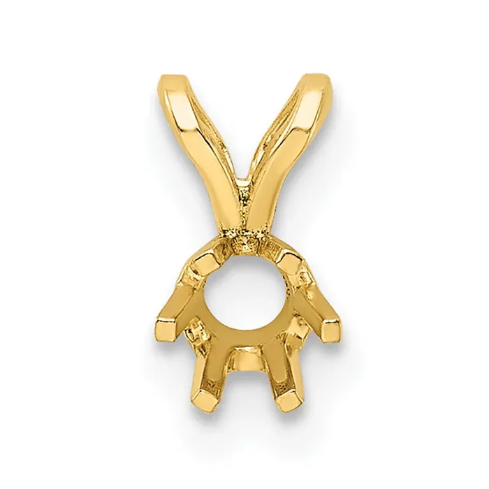 Round 6-Prong 1.7mm Pendant Setting 14k Yellow Gold YG949