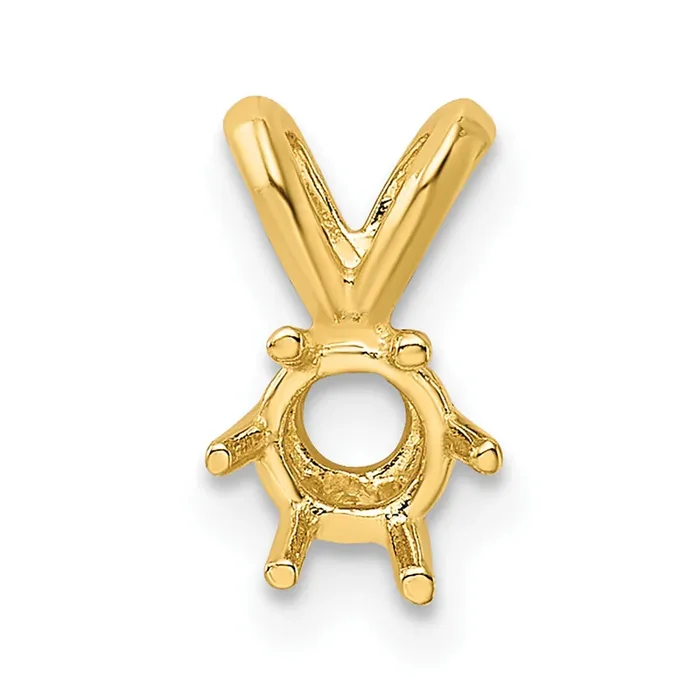 Round 6-Prong Cast Heavy Weight 3.0mm Pendant Setting 14k Yellow Gold YG950