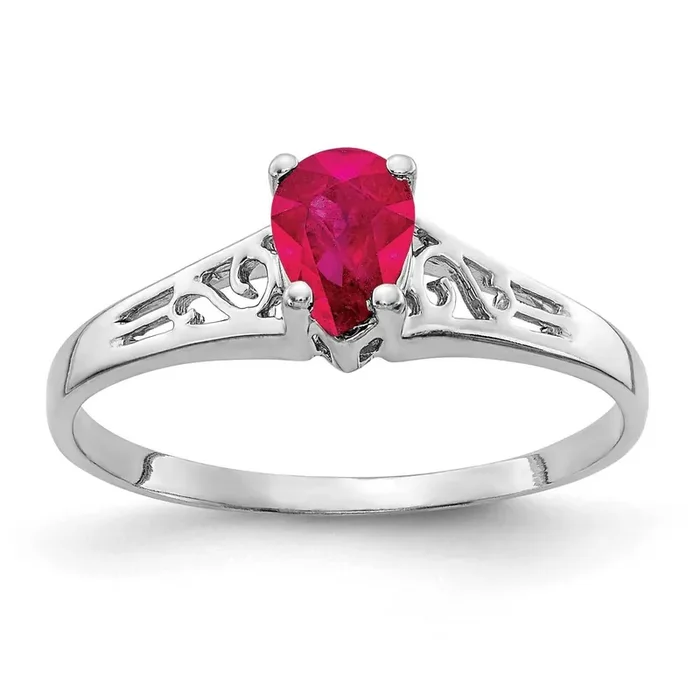 Ruby Ring 14k White Gold Y2101R