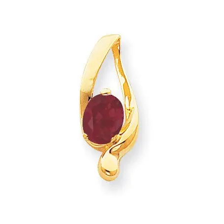 Ruby slide 14k Gold 8x6mm Oval XS197R