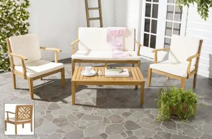 Safavieh – Bradbury 4Pc Outdoor Set – Natural – Beige – PAT6710A
