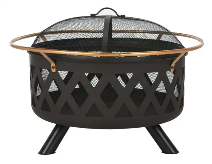 Safavieh – Bryce Round Fire Pit – Copper – Black – PIT2003A