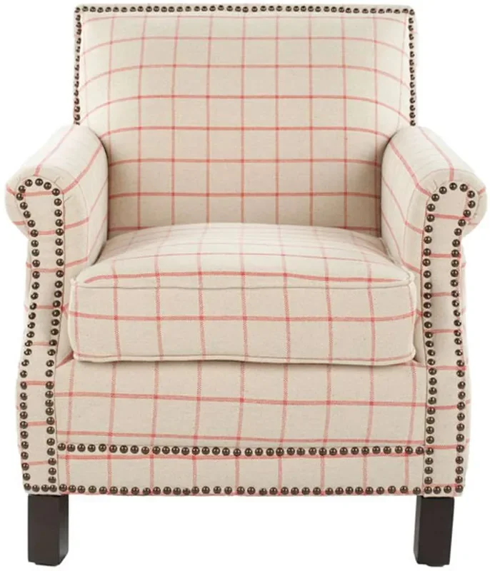 Safavieh – Easton Club Chair – Tan – Red – MCR4572D