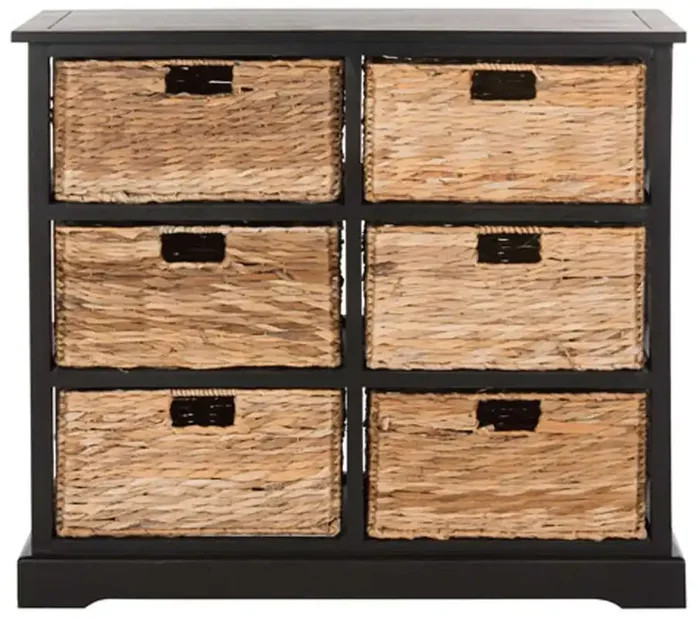 Safavieh – Keenan 6 Basket Storage Chest – Distressed Black – AMH5740A
