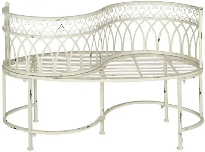 Safavieh – Lara Kissing Bench – Antique White – PAT5005A