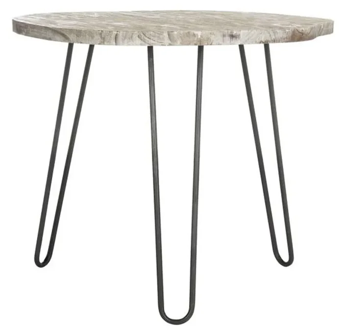 Safavieh – Mindy Dining Table – Grey White Wash – Black – DTB6500A