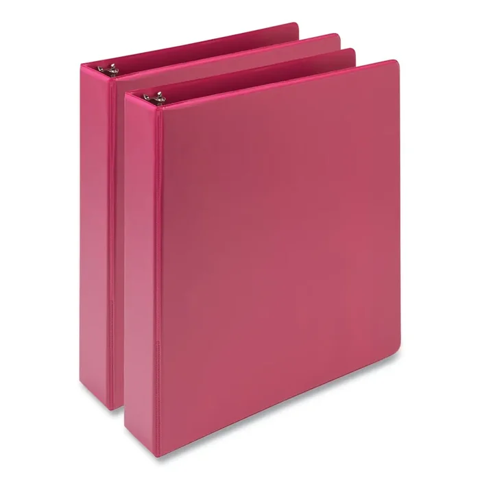 Samsill® Earth‘s Choice Plant-Based Economy Round Ring View Binders, 3 Rings, 1.5″ Capacity, 11 x 8.5, Pink, 2/Pack