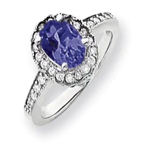 Sapphire Diamond Ring 14k white Gold 8x6mm Oval Y4420S/A