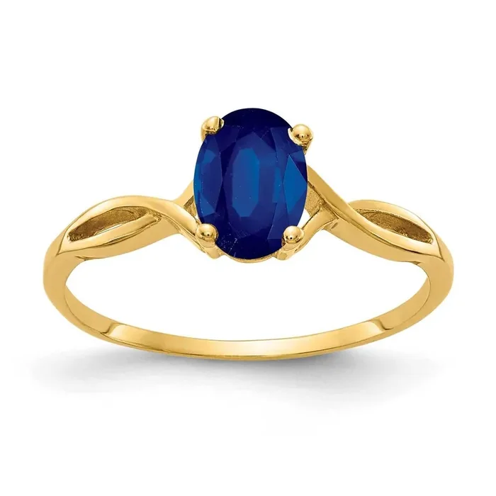 Sapphire Ring 14k Gold 7x5mm Oval Y2197S
