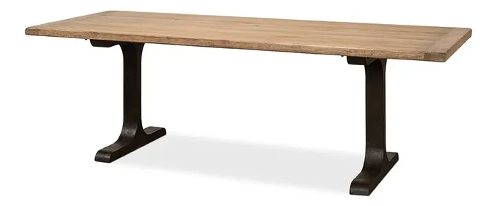 Sarreid Ltd – Decan Dining Table W/Iron Base – NATURAL – 53675