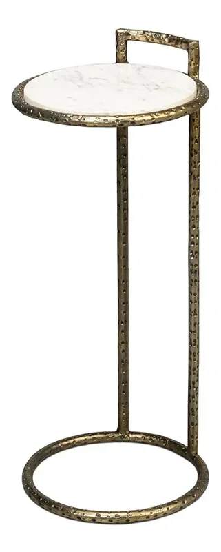 Sarreid Ltd – Gibson Round End Table – White – 53840