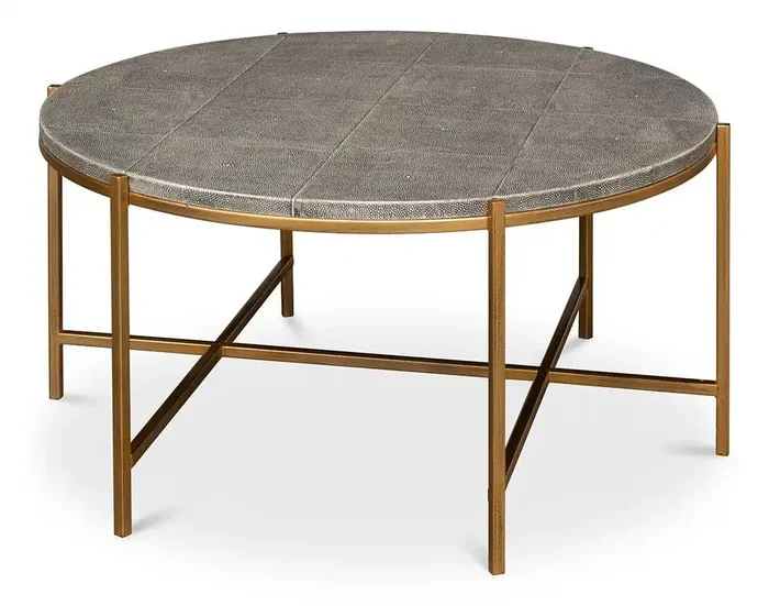 Sarreid Ltd – Grey Shagreen Coffee Table – 52634