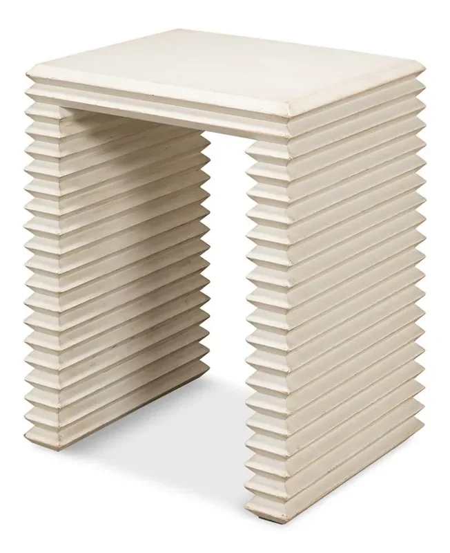 Sarreid Ltd – Stacked Side Table, Antique White – 53527-3