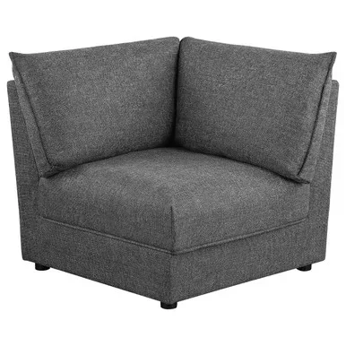 Sasha Upholstered Corner Chair Barely Black / CS-551682