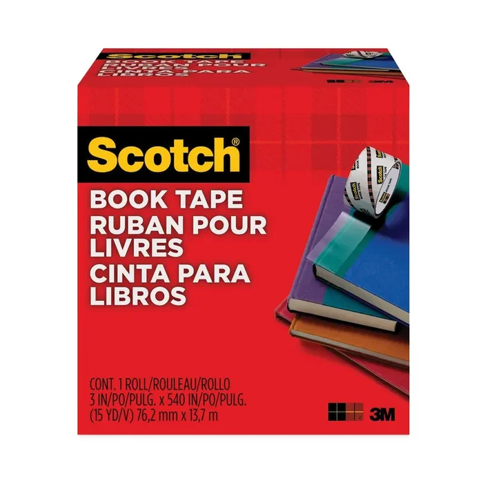 Scotch® Book Tape, 3″ Core, 3″ X 15 Yds, Clear