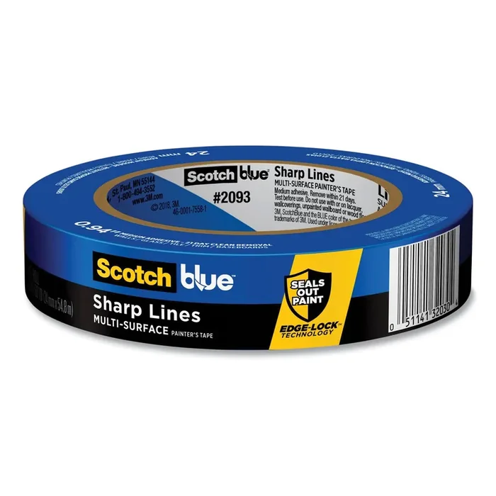 ScotchBlue™ Sharp Lines Multi-Surface Painter‘s Tape, 3″ Core, 0.94″ X 60 Yds, Blue