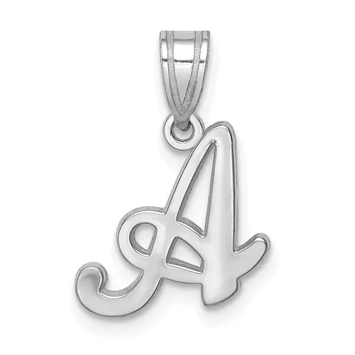 Script Letter A Initial Pendant 14k White Gold YC993WA