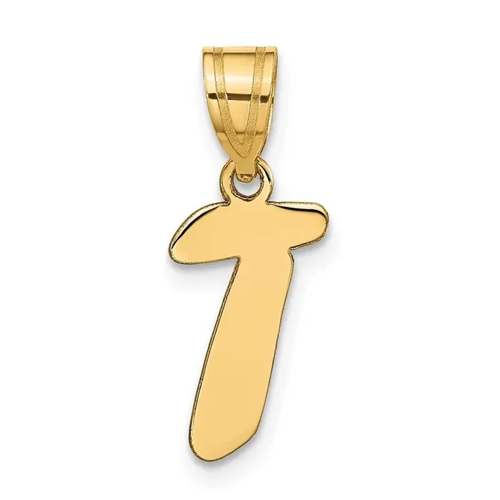 Script Letter T Initial Pendant 14k Gold Polished YC1438T