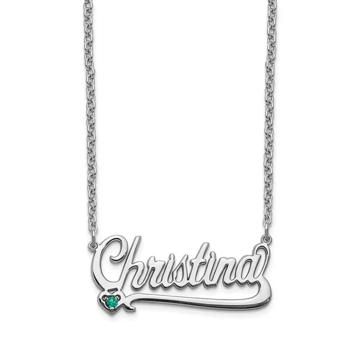 Set Birthstone Nameplate Sterling Silver XNA1102SS