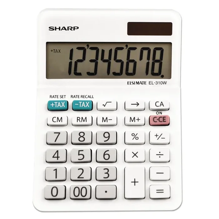 Sharp® El-310wb Mini Desktop Calculator, 8-Digit Lcd