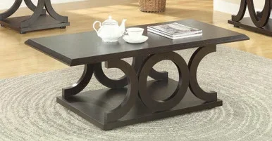 Shelly Rectangular Engineered Wood Coffee Table Cappuccino / CS-703148