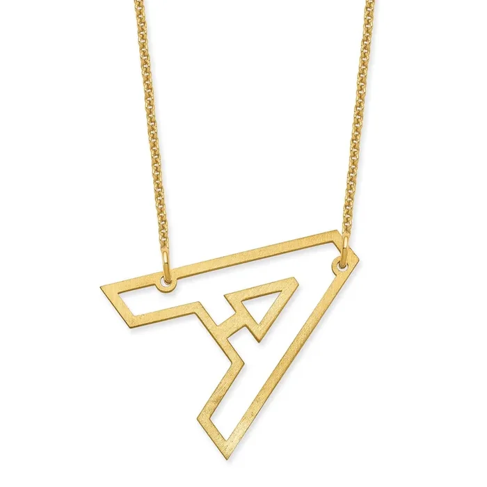 Sideways Cut-Out Initial A Necklace 14k Gold XNA1473Y/A
