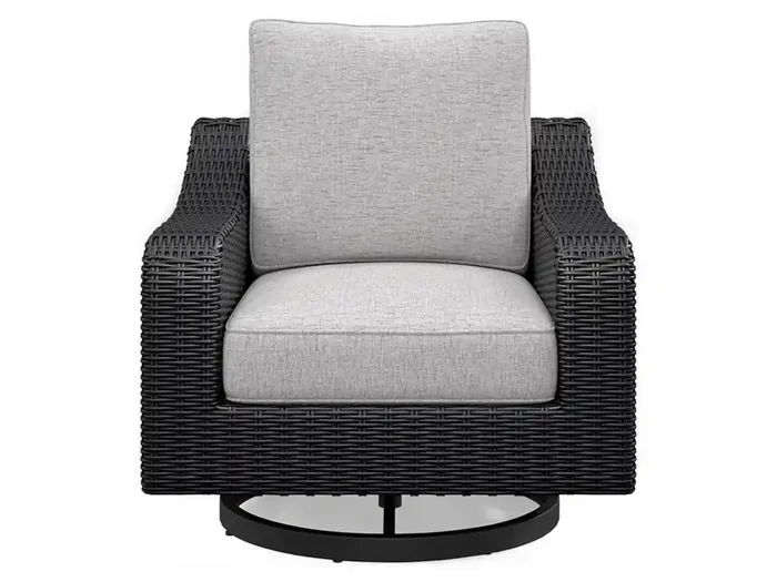 Signature Design by Ashley – Beachcroft Outdoor Swivel Lounge Chair in Black/Light Gray – P792-821