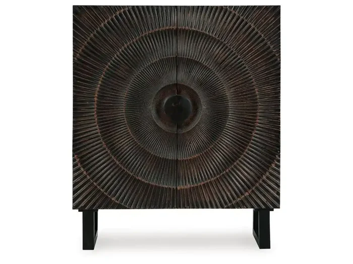 Signature Design by Ashley – Fosterman Accent Cabinet in Distressed Black – A4000660