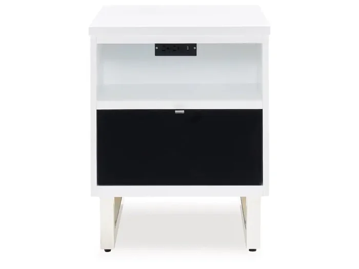 Signature Design by Ashley – Gardoni Chair Side End Table in White/Black – T756-7
