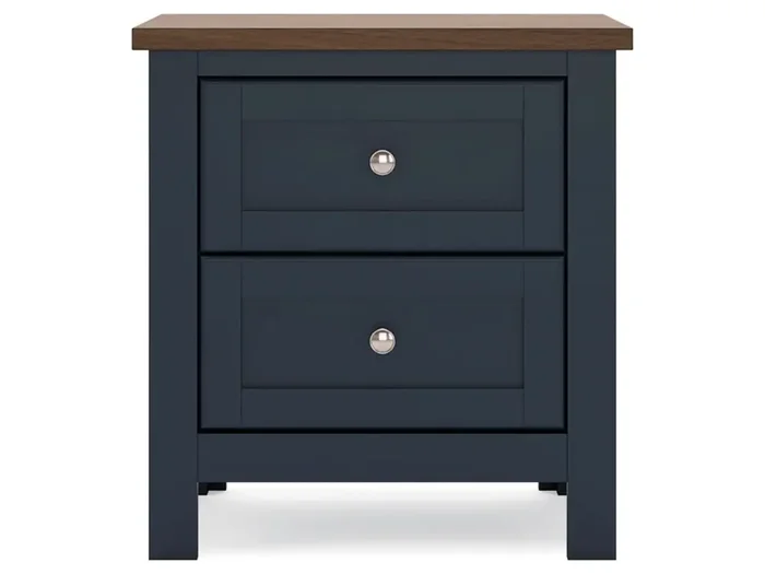 Signature Design by Ashley – Landocken Two Drawer Night Stand in Brown/Blue – B414-92