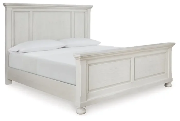 Signature Design by Ashley – Robbinsdale King Panel Bed in Antique White