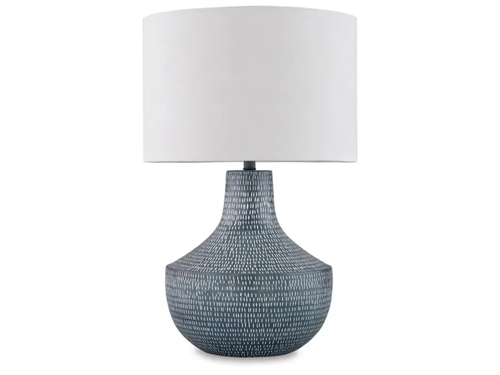 Signature Design by Ashley – Schylarmont Metal Table Lamp in Antique Gray/White – L207474