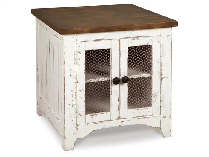Signature Design by Ashley – Wystfield Rectangular End Table in White/Brown – T459-3