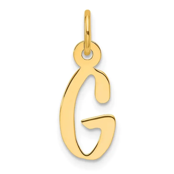 Slanted Block Letter G Initial Charm 14k Gold YC1552G