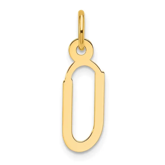 Slanted Block Letter U Initial Charm 14k Gold YC1552U