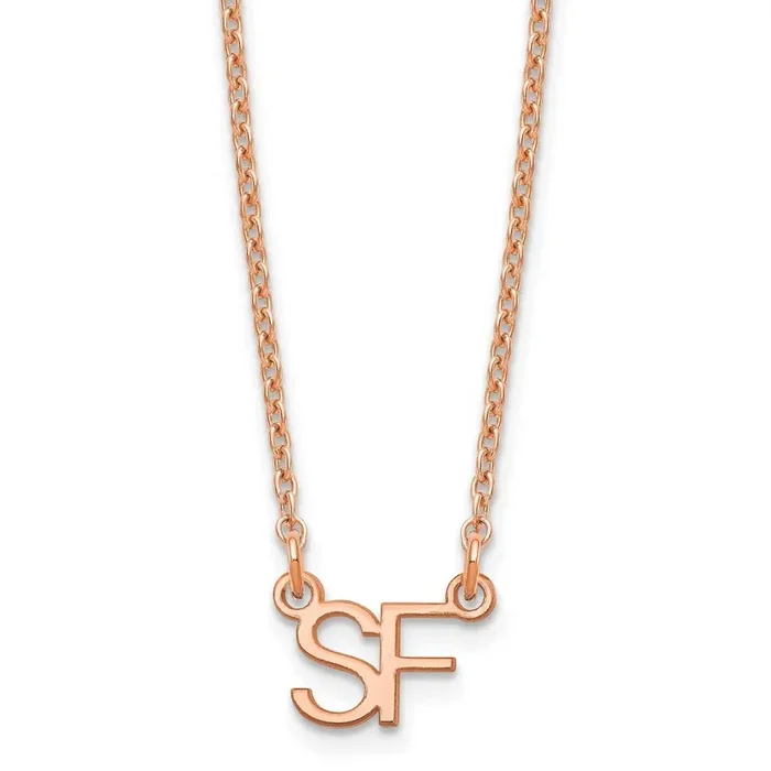 Small 2 Initial Necklace Sterling Silver Rose-plated XNA1250RP