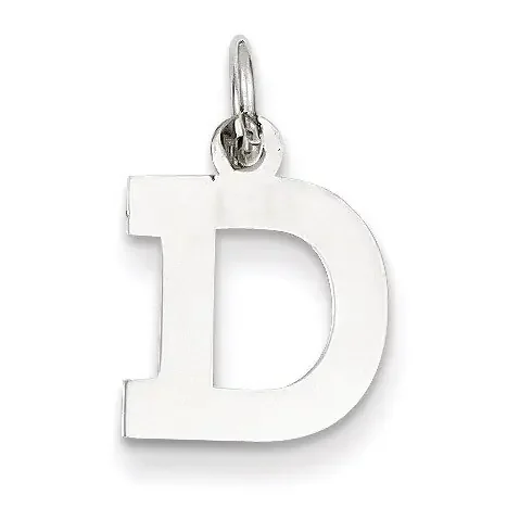 Small Block Initial D Charm 14k White Gold YC665D