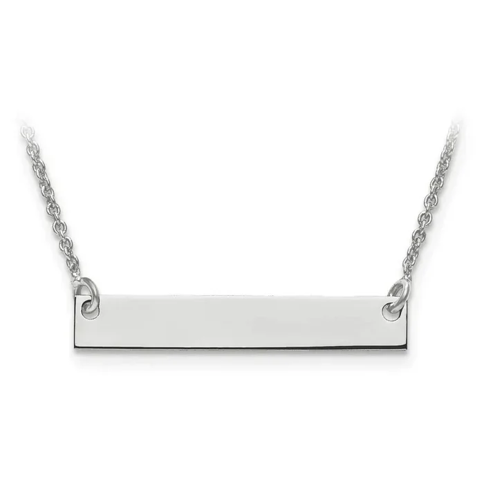 Small Polished Blank Bar with Chain 14k Gold XNA637W
