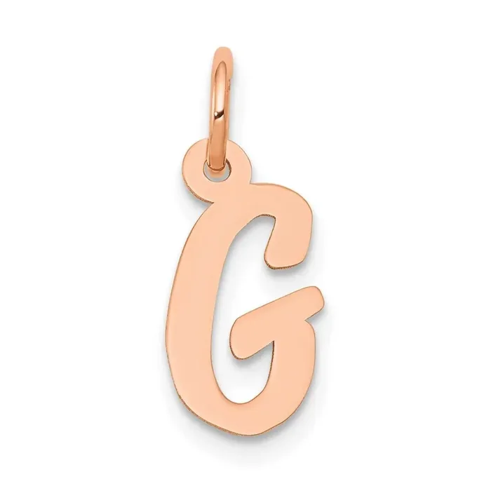 Small Script Letter G Initial Charm 14k Rose Gold YC658RG