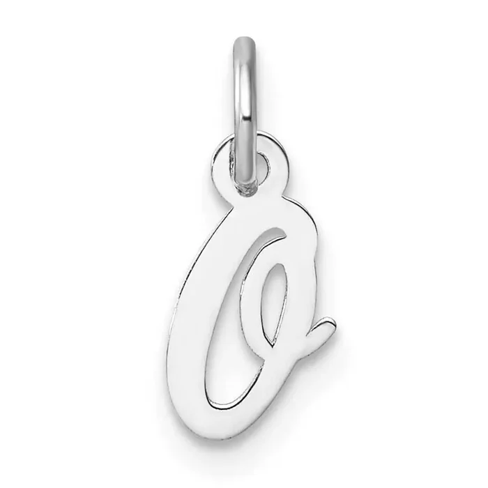 Small Script Letter O Initial Charm 14k White Gold YC1527O