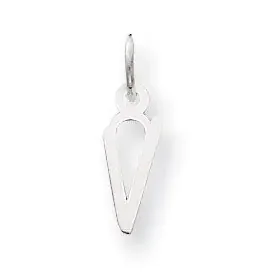Small Slanted Block Initial V Charm Pendant 14k white Gold YC645V