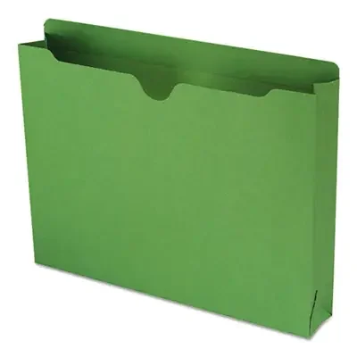 Smead Colored File Jackets With Reinforced Double-Ply Tab, Straight Tab, Letter Size, Green, 50/box