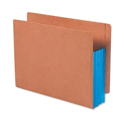 Smead Redrope Drop-Front End Tab File Pockets, Fully Lined 6.5″ High Gussets, 3.5″ Expansion, Letter Size, Redrope/Blue, 10/Box