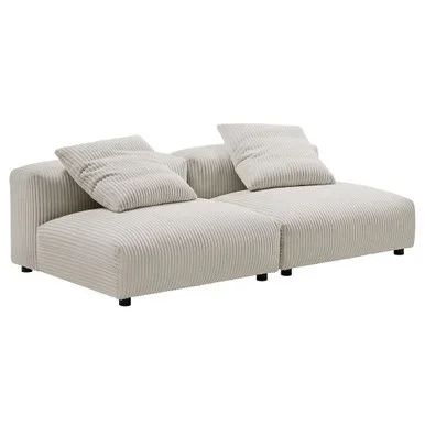 Solace 2-Piece Modular Corduroy Upholstered Sofa / EEI-7036