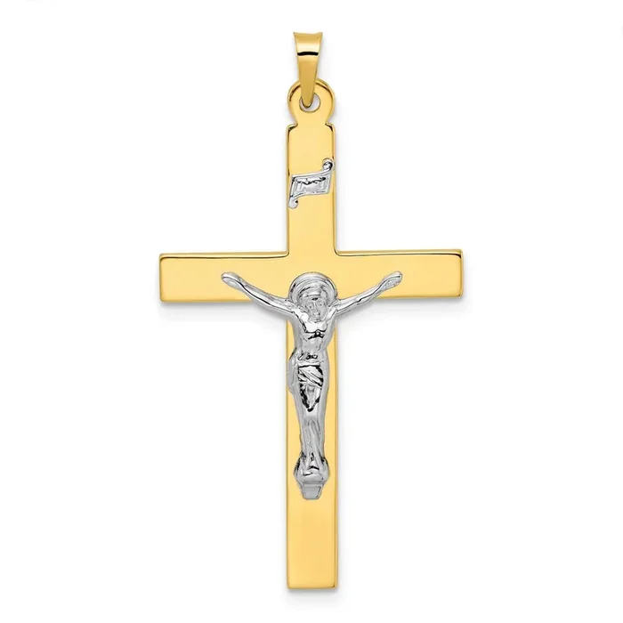 Solid Inri Crucifix Pendant 14k Two-Tone Gold XR2072