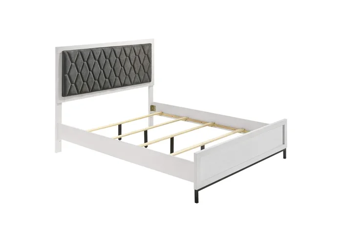 Sonora Queen Upholstered Panel Bed White