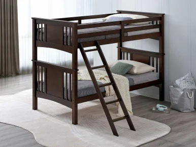 Spring Creek Twin/Twin Bunk Bed, Dark Walnut / FM-BK602TT-DW-BED