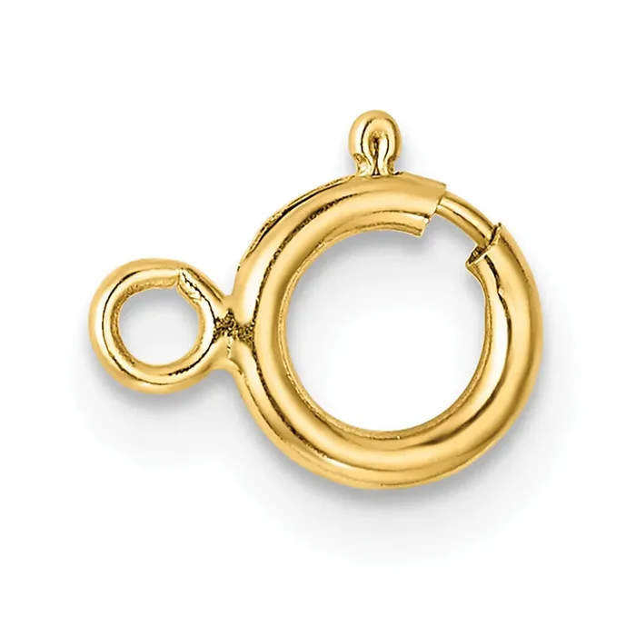 Spring Ring with Flat Ring Clasp 14k Yellow Gold YG1715